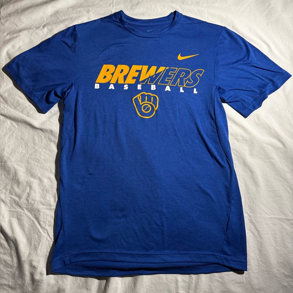 Milwaukee Brewers Baseball MLB Nike Dri-Fit T-Shirt Blue — Size Men’s Small